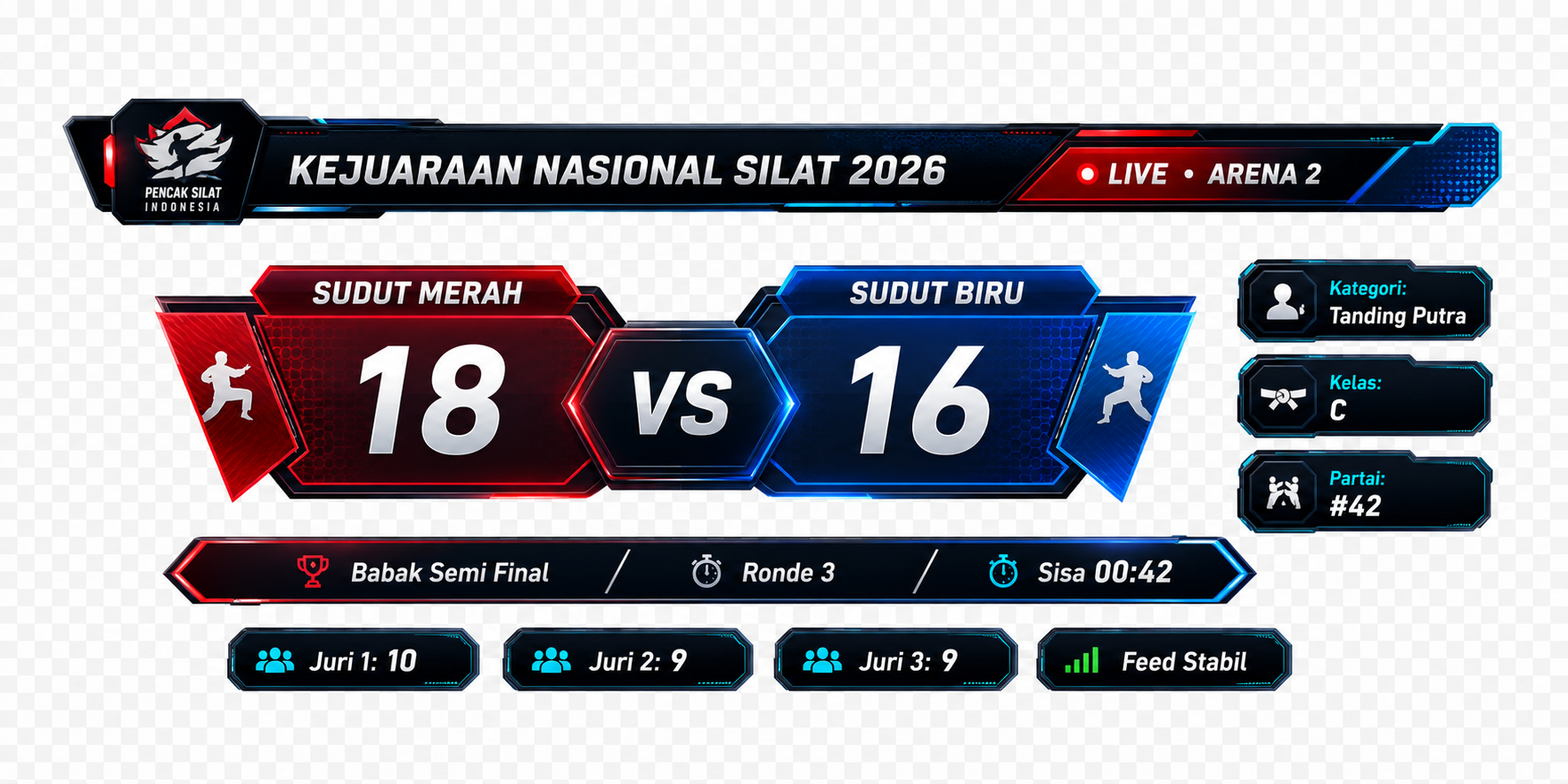 Ilustrasi broadcast overlay profesional